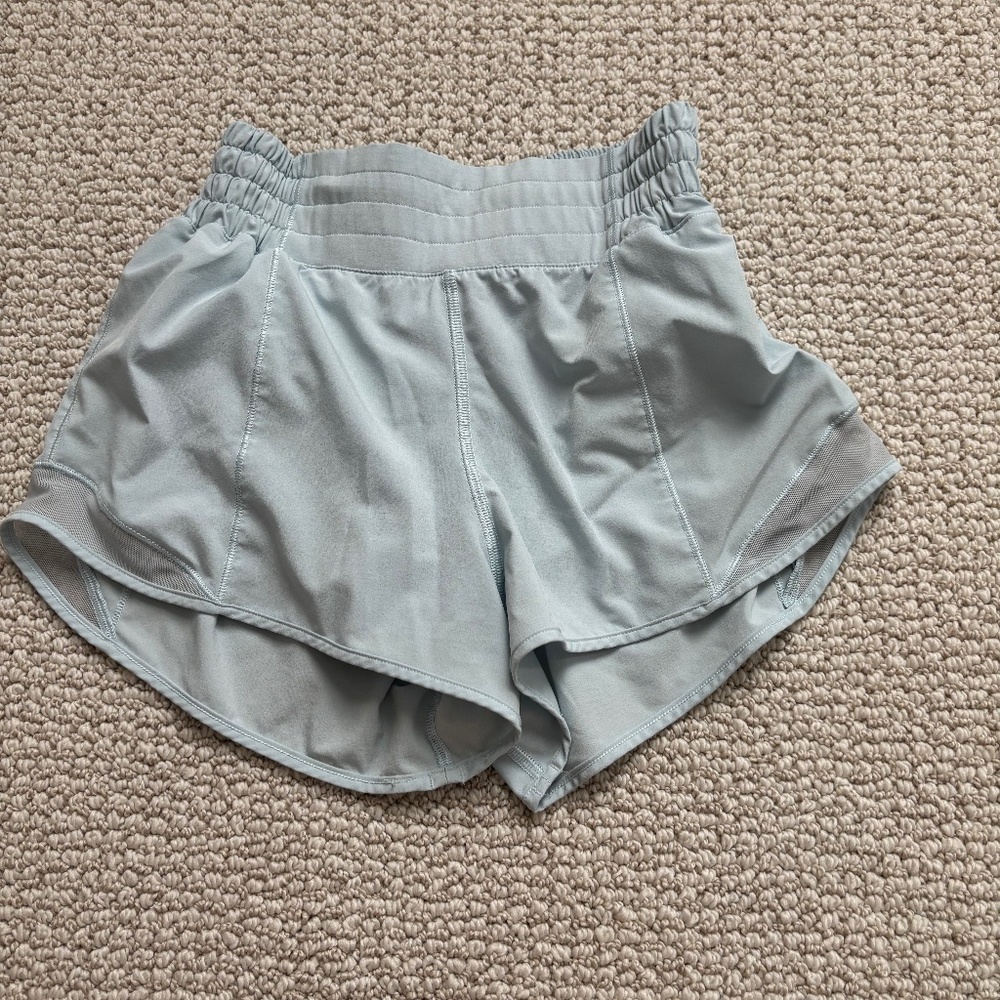 Powder blue lululemon hottys hots 2.5 inch high rise